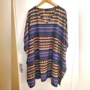Colorful Geometric Patterned Lounge Dress. Size L/XL